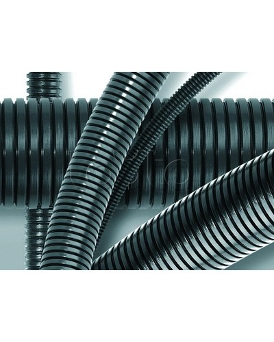 Труба ПА 6 гофр. DN48мм, ПВ-0, Dвн 47,4 мм, Dнар 54,5 мм, цвет тёмно-серый, без протяжки DKC PA604855F0 в Пятигорске Гладкая труба Pintop.ru