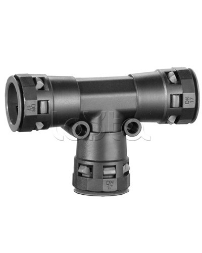 Тройник DN 17/17/17 мм, полиамид, цвет черный DKC PAT17N в Пятигорске Повороты, муфты, тройники Pintop.ru