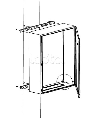 Комплект крепления шкафов CE/RAM box к столбу DKC R5FB600 в Пятигорске Полки для шкафов и стоек Pintop.ru