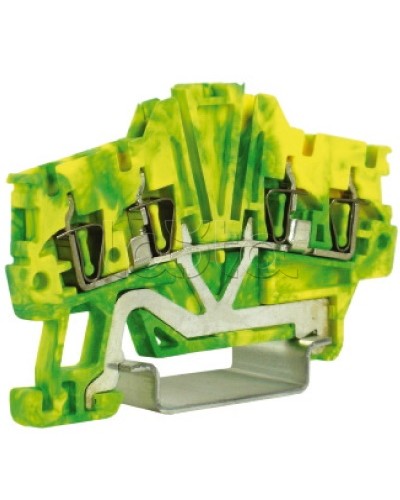 Зажим для заземления, 2 ввод/2 вывода, 1,5 кв.мм желто-зеленый DKC ZHT420 в Пятигорске Держатели, клипсы, скобы Pintop.ru