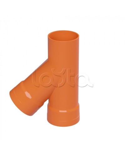 Тройник для двустенных труб одного диаметра ф110мм, 45°, полипропилен DKC 019110 в Пятигорске Повороты, муфты, тройники Pintop.ru