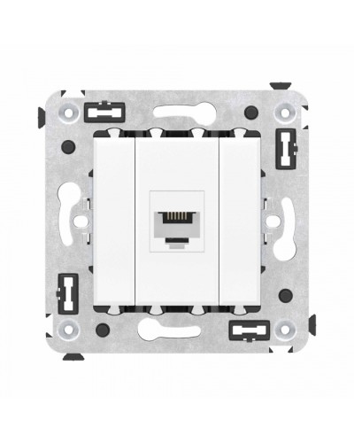 Телефонная розетка RJ-12 без шторки в стену одинарная, Avanti, Белое облако DKC (4400613) в Пятигорске Розетки компьютерные и телефонные Pintop.ru