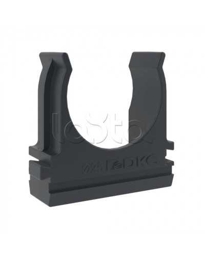 Держатель с защелкой D=25 (Черный) DKC (51025N) в Пятигорске Держатели, клипсы, скобы Pintop.ru