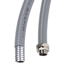 Металлорукав DN 15мм в гладкой ПВХ изоляции, Dвн 15,5 мм, Dнар 21,0, IP66, 50 м, цвет серый DKC 6070R-16