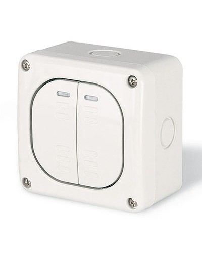 Выключатель однополюсный, двухклавишный, настенный DKC DIS1375022 в Пятигорске Аксессуары для стоек и шкафов Pintop.ru