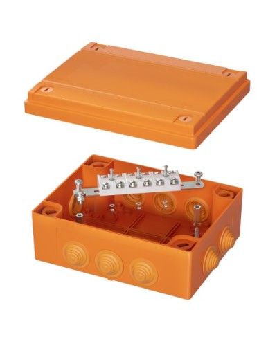 Коробка распределительная IP55, пластиковая с кабельными вводами и клеммниками 240х190х90мм DKC FSK41610 в Пятигорске Распределительные коробки Pintop.ru