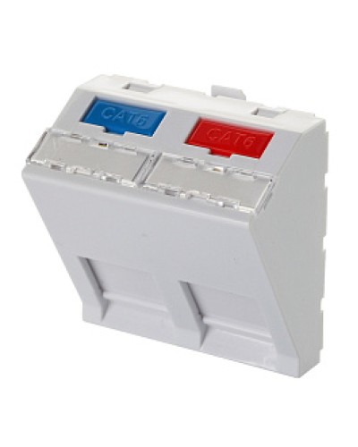 Адаптер 45 × 45 мм для 2 модулей Keystone, наклонный, белый Eurolan (16B-45-04WT) в Пятигорске Модули Keystone Pintop.ru