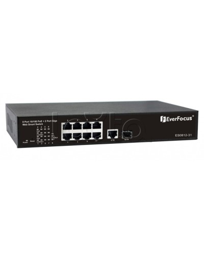 Коммутатор PoE 8-портовый EverFocus ES0812-31 в Пятигорске Коммутаторы Pintop.ru