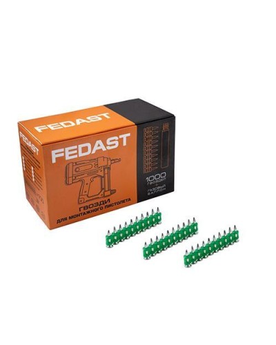 Гвозди 3.0*25 мм усиленные для монтажного пистолета (1000 шт/уп) FEDAST fd3025eg в Пятигорске Крепеж: Дюбели, шурупы, саморезы Pintop.ru
