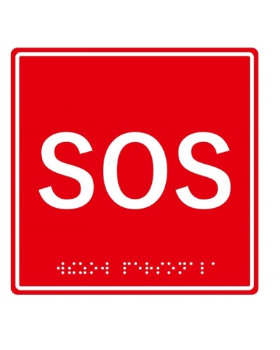 Табличка тактильная с пиктограммой SOS (150x150мм) (красный фон) Hostcall MP-010R1 в Пятигорске Дополнительное оборудование для ОПС Pintop.ru