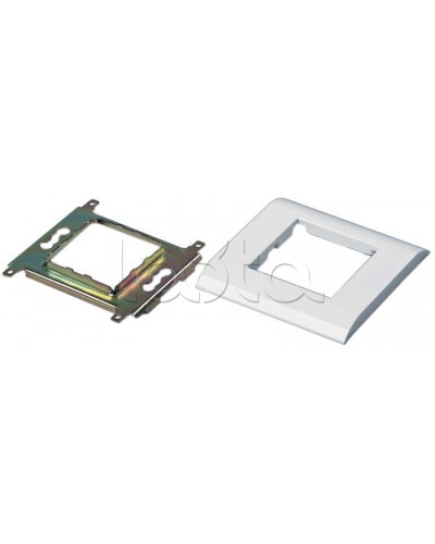 Панель лицевая 80х80 мм для модулей Mosaic 45x45 мм, металлический каркас Hyperline FP-M45-1-WH в Пятигорске Аксессуары для кабель-канала Pintop.ru