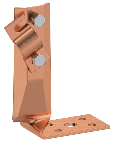 Держатель проводника круглого 6-10мм винтовой угловой скрученный h=70мм медь IEK (ZDP87-50-1-16-70) в Пятигорске Крепеж Pintop.ru