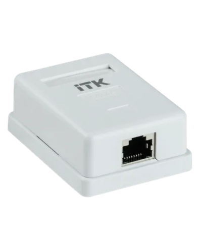 Настенная розетка, разъем RJ-45 (8P8C) категории 5е, FTP 1-порт ITK (CS2-1C5EF-12) в Пятигорске Розетки компьютерные и телефонные Pintop.ru
