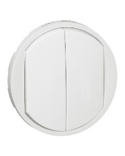 Лицевая панель для выключателя двойного белый Celiane Legrand 068002 в Пятигорске Аксессуары для кабель-канала Pintop.ru