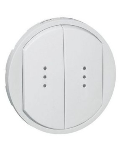 Лицевая панель для выключателя двойного с индикацией белый Celiane Legrand 068004 в Пятигорске Аксессуары для кабель-канала Pintop.ru