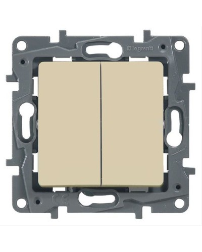 Выключатель двухклавишный 10 AX 250 В слоновая кость Etika Legrand 672302 в Пятигорске Аксессуары для кабель-канала Pintop.ru