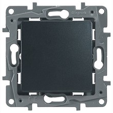 Выключатель без фиксации с Н.О./Н.З. контактом 6 A 250 В антрацит Etika Plus Legrand 672614