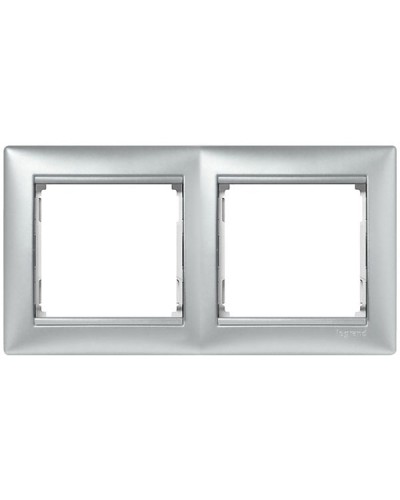 Рамка 2 поста горизонтальный монтаж алюминий Valena Legrand 770152 в Пятигорске Аксессуары для кабель-канала Pintop.ru