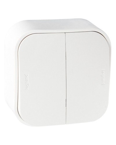 Выключатель двухклавишный Quteo Legrand (782202) в Пятигорске Аксессуары для кабель-канала Pintop.ru