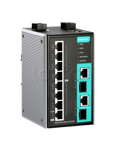 Коммутатор PoE 10-портовый Moxa EDS-P510A-8PoE-2GTXSFP-T в Пятигорске Коммутаторы Pintop.ru