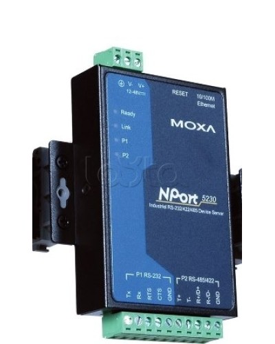 Сервер 2-портовый RS-232 + RS-422/485 в Ethernet Moxa NPort 5230-T в Пятигорске Дополнительное оборудование для ОПС Pintop.ru
