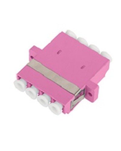 Адаптер NIKOMAX волоконно-оптический, соединительный, многомодовый, стандарта OM4, LC/UPC-LC/UPC, квадро, пластиковый, без шторки, с фланцами, маджента, уп-ка 2шт. в Пятигорске Проходные адаптеры и розетки оптические Pintop.ru