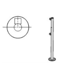 Стойка ограждения с отверстием под фиксатор 2 муфты L-образная, Oxgard Стойка ограждения с отверстием под фиксатор L-образная, 2 муфты слева (ВЗР 1996.09.52)