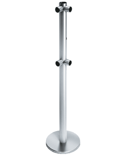 Стойка ограждения с отверстием под фиксатор L-образная, 2 муфты слева передвижная Oxgard ВЗР2442.09.22 в Пятигорске Ограждения Pintop.ru