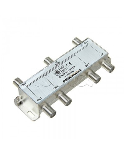 Сплиттер антенный ТВ х 6 под F разъём 5-1000 МГц PROCONNECT 05-6024 в Пятигорске Дополнительное оборудование для сетей Pintop.ru