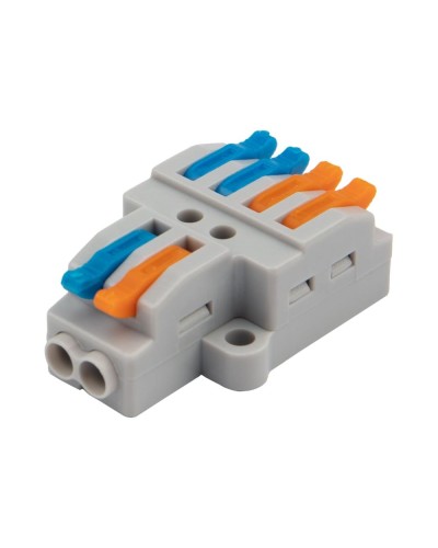 Разветвительная клемма СМК 2x2 2 полюса с монтажной площадкой 1 ввод 2 вывода (5 шт/уп) Rexant (07-5235-05) в Пятигорске Клеммные колодки Pintop.ru