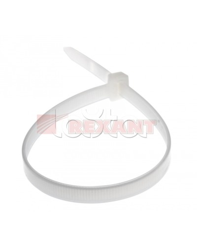 Хомут-стяжка нейлоновый, многоразовый 8x300 мм СКМ-300 белый (100шт/уп) REXANT 07-0309 в Пятигорске Стяжки-хомуты Pintop.ru