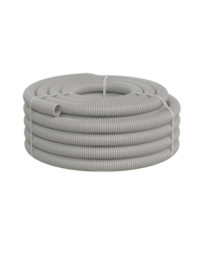 Труба ПНД-FRUF гофрир. легкая, с зондом, без галогена, трудногорючая, атмосферостойкая,цвет серый, диам. 40мм (20м) Экопласт (20140HFR-UF) в Пятигорске Труба гофрированная Pintop.ru