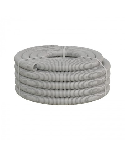 Труба ПНД-FRUF гофрир. тяжелая, с зондом, без галогена, трудногорючая, атмосферостойкая,цвет серый, диам. 40мм (20м) Экопласт (21140HFR-UF) в Пятигорске Труба гофрированная Pintop.ru