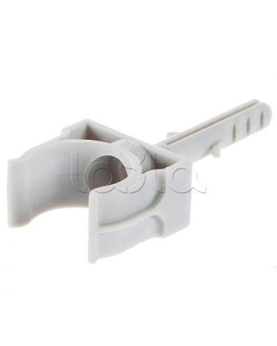 Держатель с дюбелем без шурупа для гофрированной или жесткой гладкой трубы D16 мм Экопласт 41416 в Пятигорске Держатели, клипсы, скобы Pintop.ru