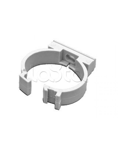 Держатель с защелкой для гофрированной или жесткой гладкой трубы D20 мм, цвет чёрный Экопласт 41620BL в Пятигорске Держатели, клипсы, скобы Pintop.ru