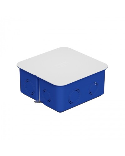 Коробка распределительная с крышкойдля г/к 100x100х50мм с металл. лапками, цвет синий IP30 Экопласт (44667) в Пятигорске Распределительные коробки Pintop.ru