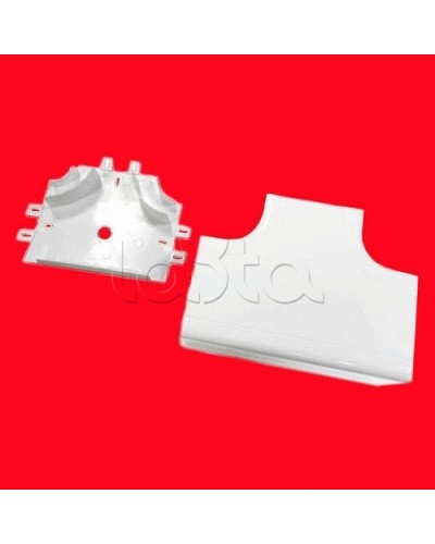 Угол Т-образный 100х40 с задней стенкой и разделителями для кабель-канала серии ARC-LAN, огнестойкость E15-E110 Экопласт 576414-E110 в Пятигорске Аксессуары для кабель-канала Pintop.ru