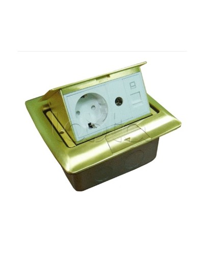 Люк встраиваемый на 1,5 модуля (45х45 мм) с коробкой, латунь, IP44 Экопласт 70023 в Пятигорске Системы лючков и колонн Pintop.ru