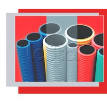 NR90 Двустенная труба ПНД жёсткая, тип 750, SN19, D90мм (1шт=6м) цвет красный Экопласт (80090-6)