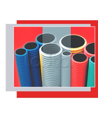 NR90 Двустенная труба ПНД жёсткая, тип 750, SN19, D90мм (1шт=6м) цвет красный Экопласт (80090-6) в Пятигорске Труба гофрированная Pintop.ru