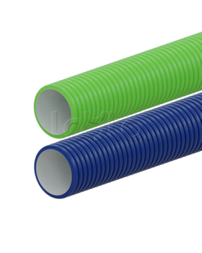 Вентиляционная труба гибкая двустенная для воздуховода (ПНД), антистатическая и антибактериальная D75мм, цвет зелёный (1шт=50м) Экопласт (803075GN) в Пятигорске Труба гофрированная Pintop.ru