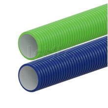 Вентиляционная труба гибкая двустенная для воздуховода (ПНД), антистатическая и антибактериальная D110мм, цвет синий (1шт=50м) Экопласт (803110BU)