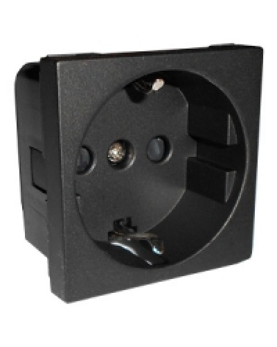 Розетка с заземляющими контактами и защитными шторками, (черный бархат) LK45 Экопласт (851408) в Пятигорске Аксессуары для кабель-канала Pintop.ru