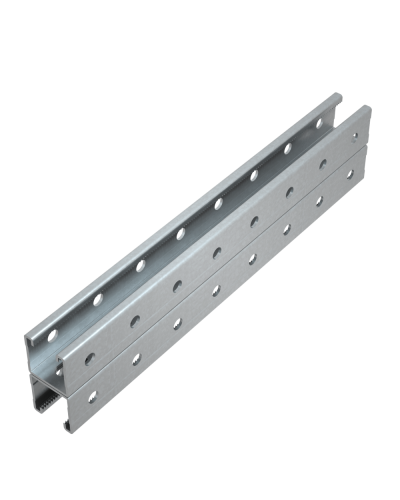 Страт-профиль двойной 41х41 L200 мм s:3,0 (тройная перфорация) HD85 КМ-профиль (2STPV41-41-200 3P HD85) в Пятигорске Аксессуары для лотков Pintop.ru