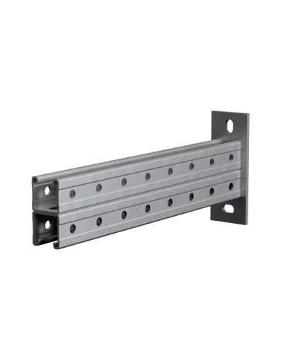 Страт-консоль двойная усиленная 41х41 L150 s:2,5 мм (тройная перфорация) HD КМ-Профиль (2KSSU41-150 3P HD) в Пятигорске Аксессуары для лотков Pintop.ru