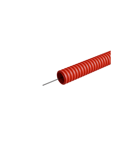 Труба гофрированная ПНД лёгкая d16 мм с зондом трудногорючая безгалогенная (HFFRLS), (уп. 100 м) КМ-профиль (KM-FRTG-16) в Пятигорске Труба гофрированная Pintop.ru