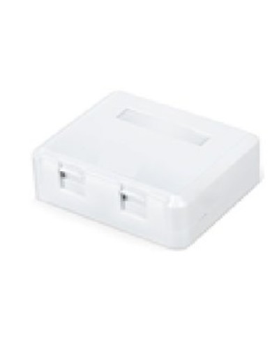 Корпус настенной розетки для установки 2-х вставок типа Keystone Jack, белый в Пятигорске Коммутационные изделия Pintop.ru