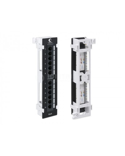 Патч-панель настенная, 12 портов RJ-45, категория 5E, Dual IDC с подставкой, черная в Пятигорске Патч панель Pintop.ru