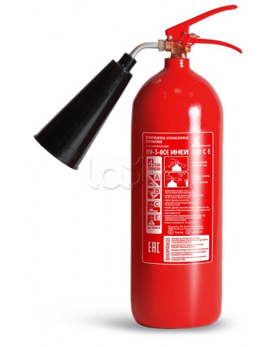 Огнетушитель ПОЖТЕХНИКА ОУ-3 ИНЕЙ (34В, до 10 000V) (баллон по ГОСТ 949) в Пятигорске Огнетушители Pintop.ru
