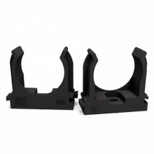 Крепеж-клипса для труб атмосферостойкая для монтажного пистолета черная в п/э d32 мм (25шт/500шт уп/кор) Промрукав (PR13.0408)